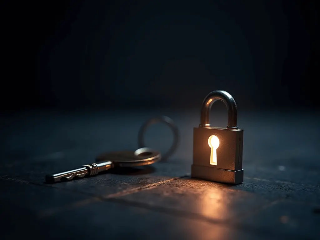 A key unlocking a glowing padlock, symbolizing breaking barriers to motivation.